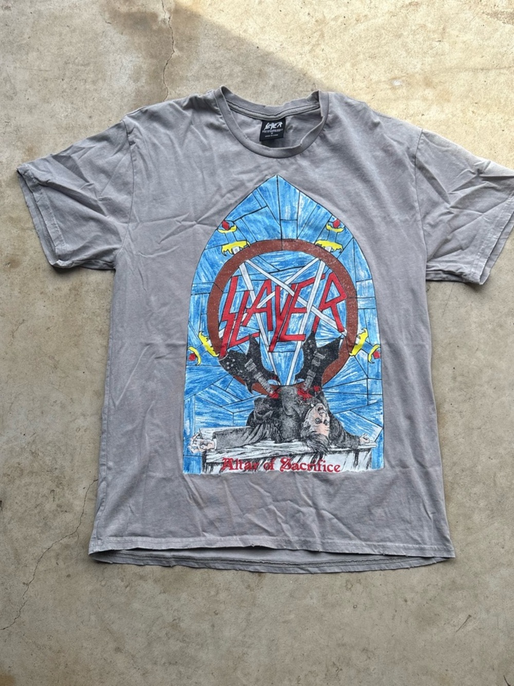 Slayer Gray Graphic Band T‑Shirt - 'Altar of Sacrifice'